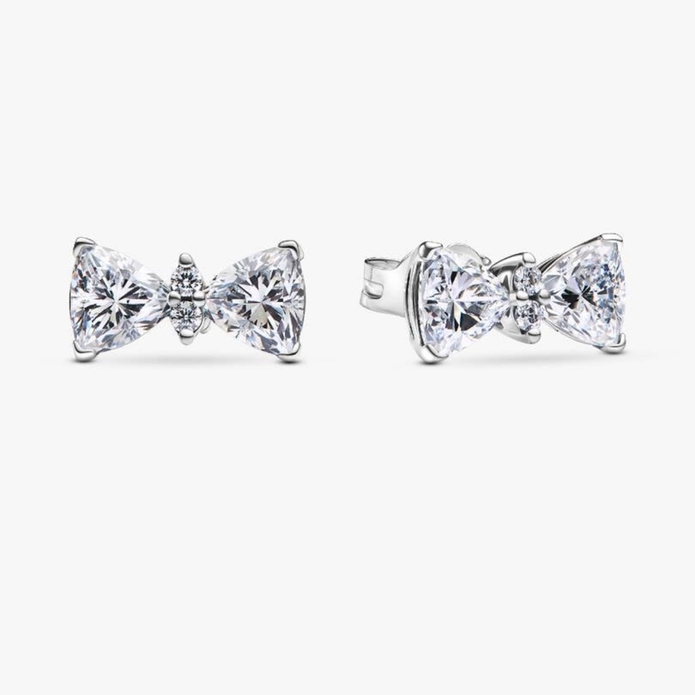Pandora Sparkling Bow Stud Earrings